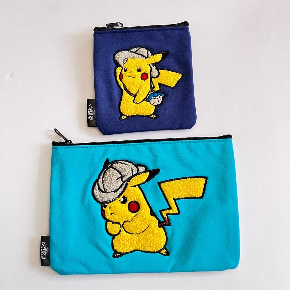NEW POKEMON Detective Pikachu Pouch 2 Set - Blue and Navy - Picture 2 of 10